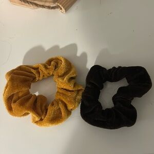 Comfy brown and orange scrunchies